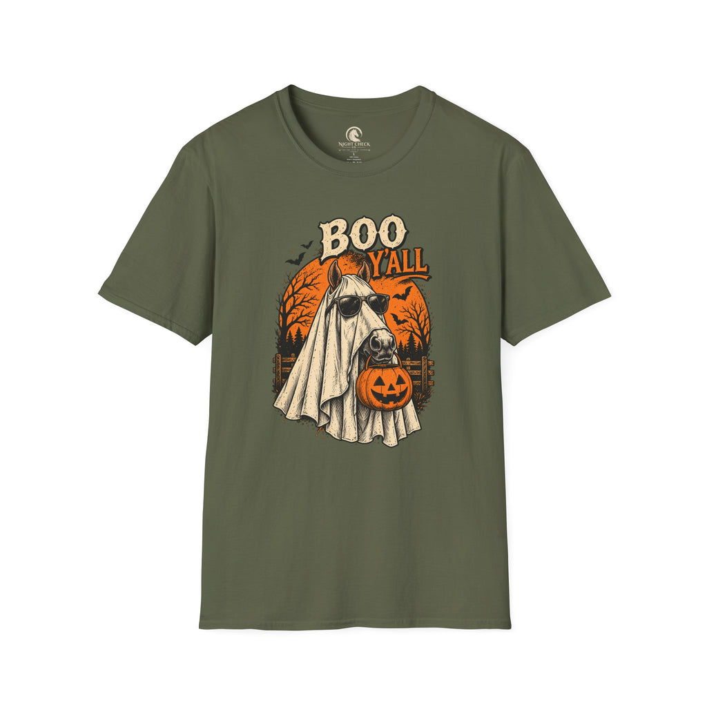 Boo Y'all Ghost Horse Halloween T-Shirt
