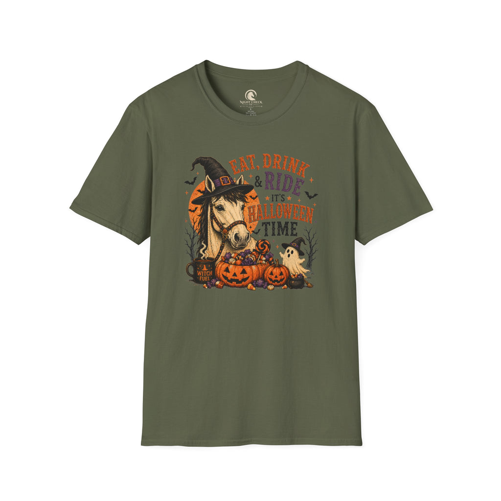Eat Drink And Ride Halloween Horse T-Shirt