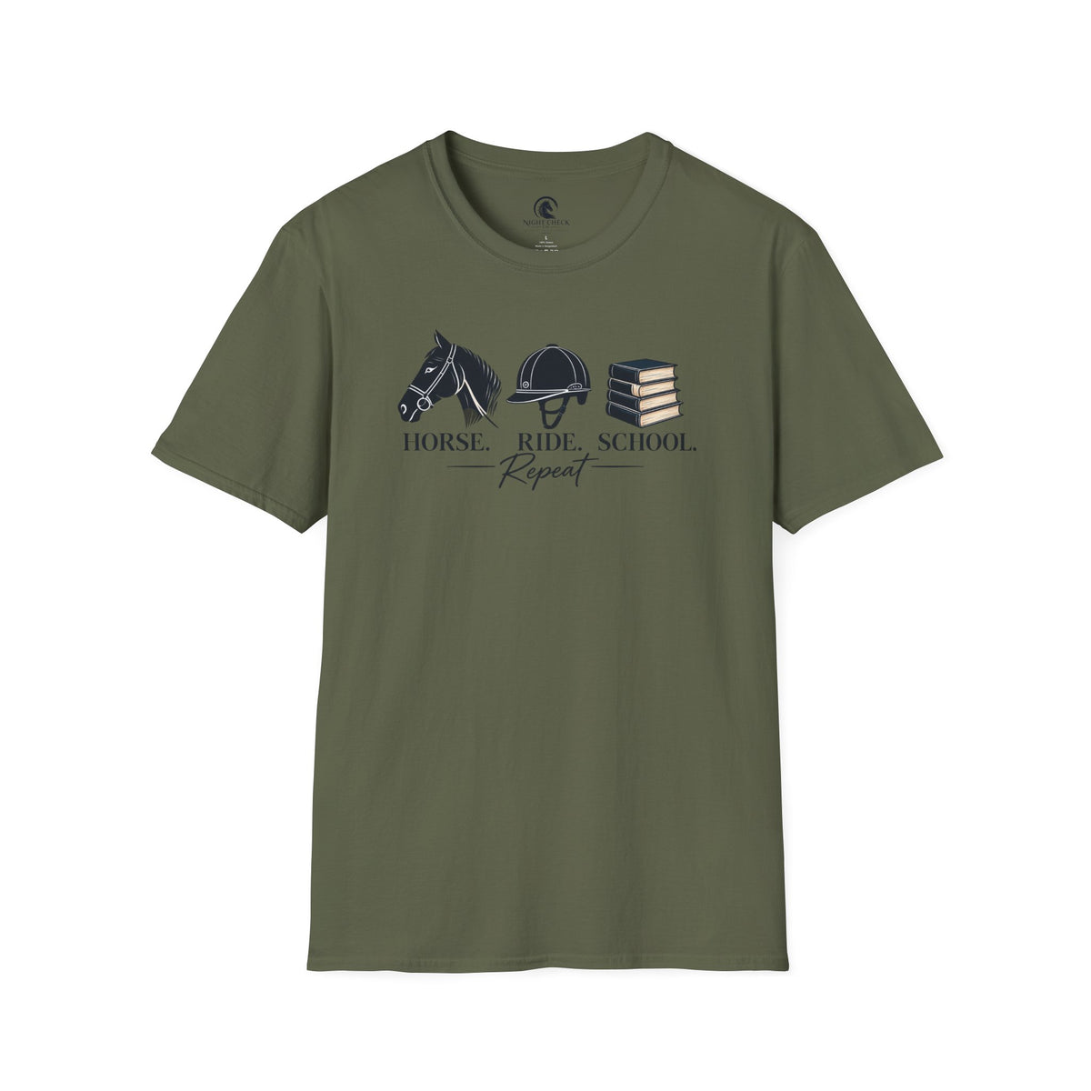 Horse Ride School Repeat Helmets T-Shirt