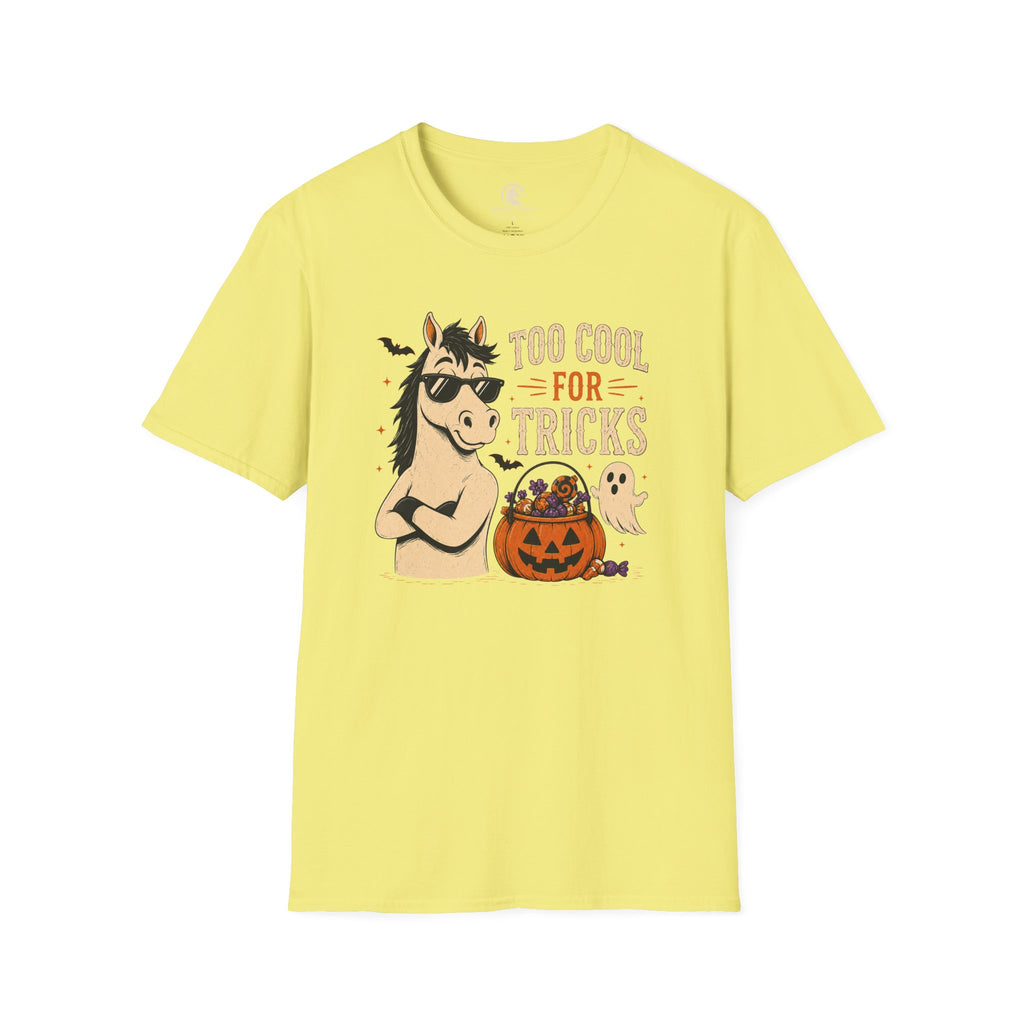 Too Cool For Tricks Horse Halloween T-Shirt