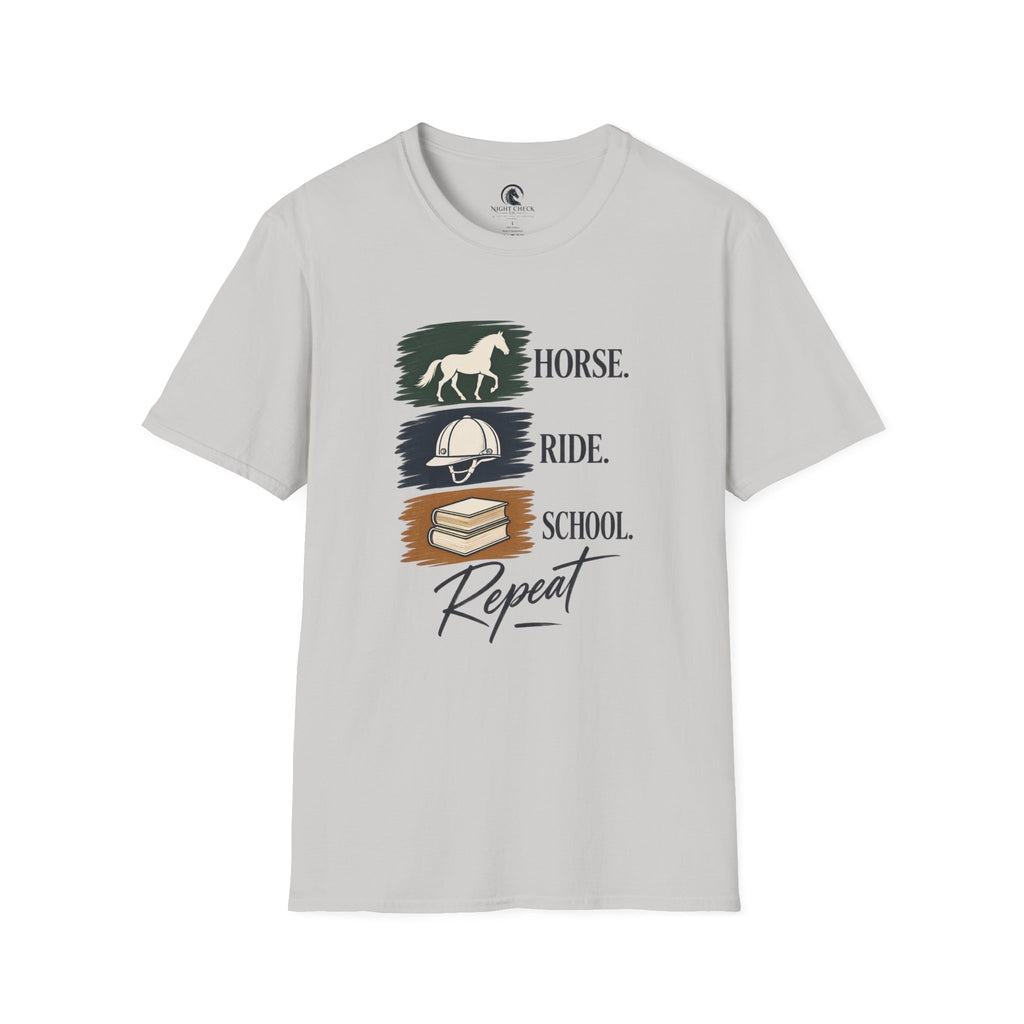 Horse Ride School Repeat Saddle Pad T-Shirt