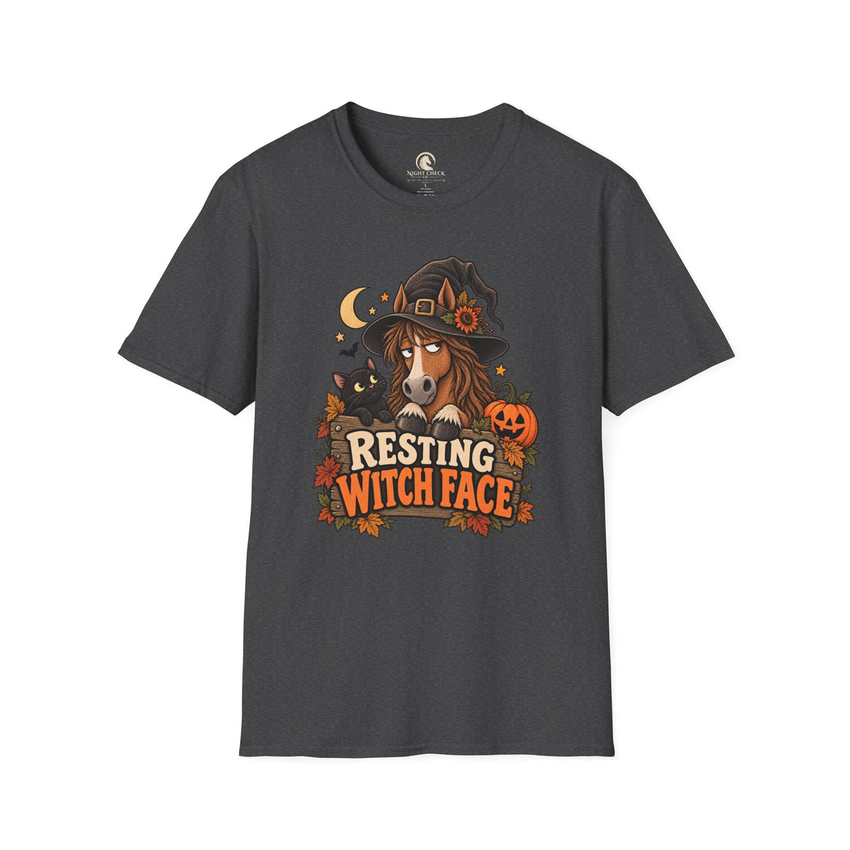 Resting Witch Face Horse Halloween T-Shirt