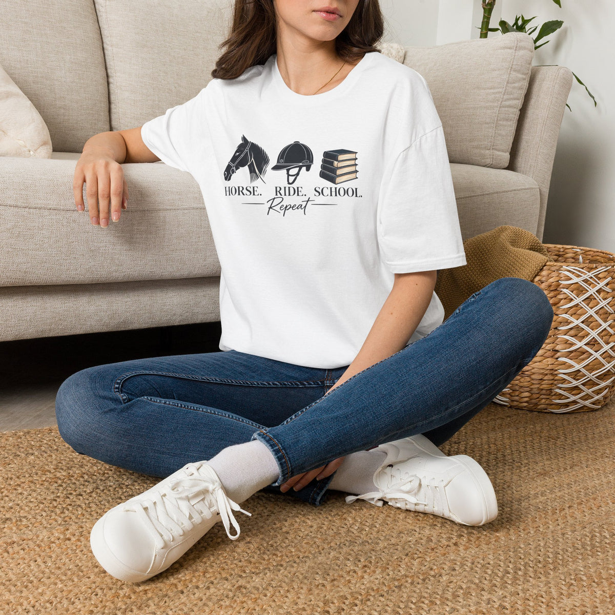 Horse Ride School Repeat Helmets T-Shirt