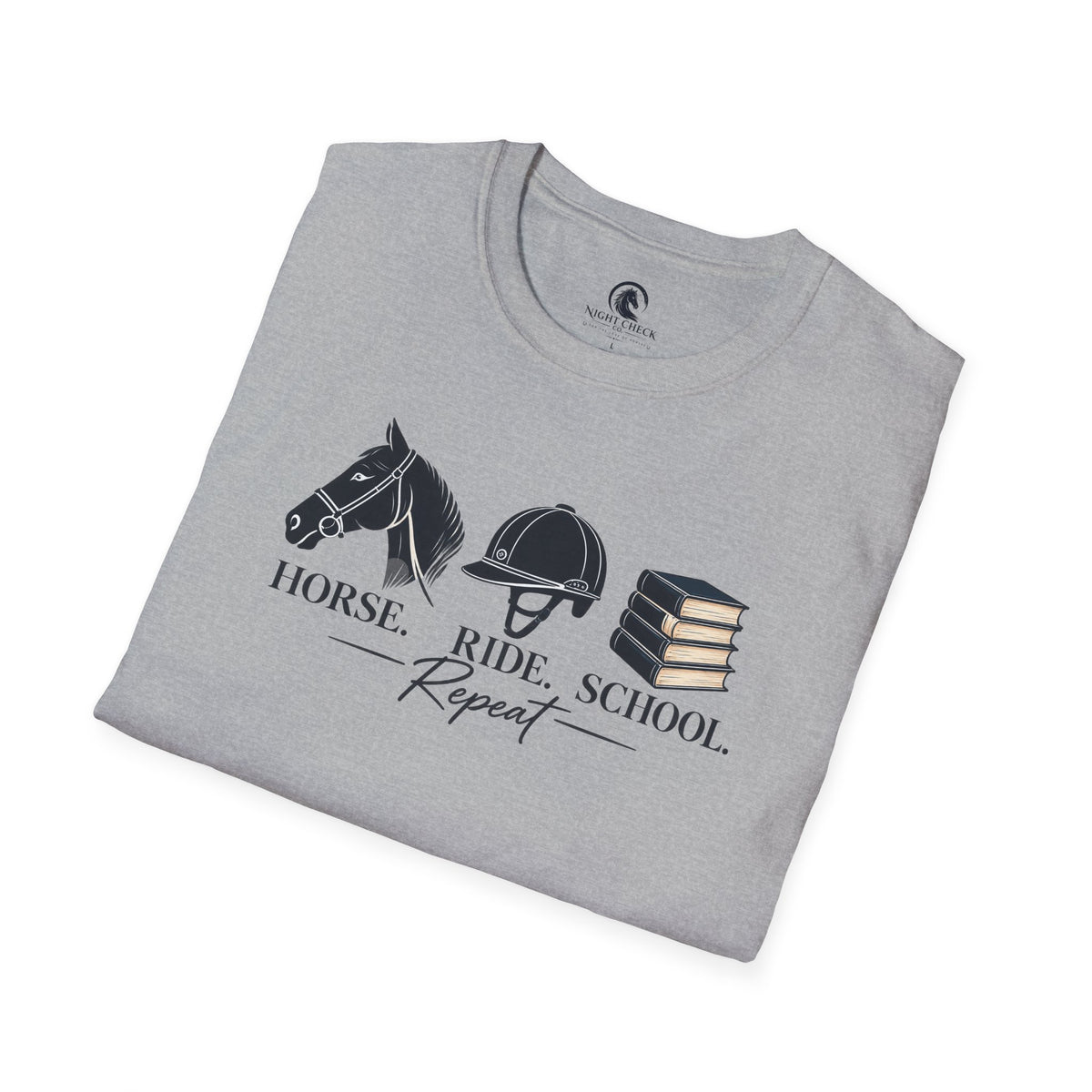 Horse Ride School Repeat Helmets T-Shirt
