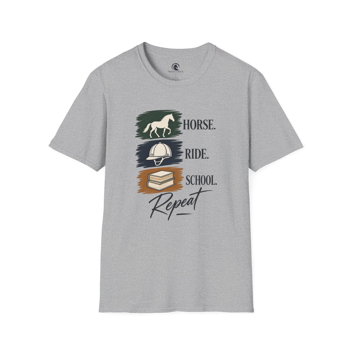 Horse Ride School Repeat Saddle Pad T-Shirt