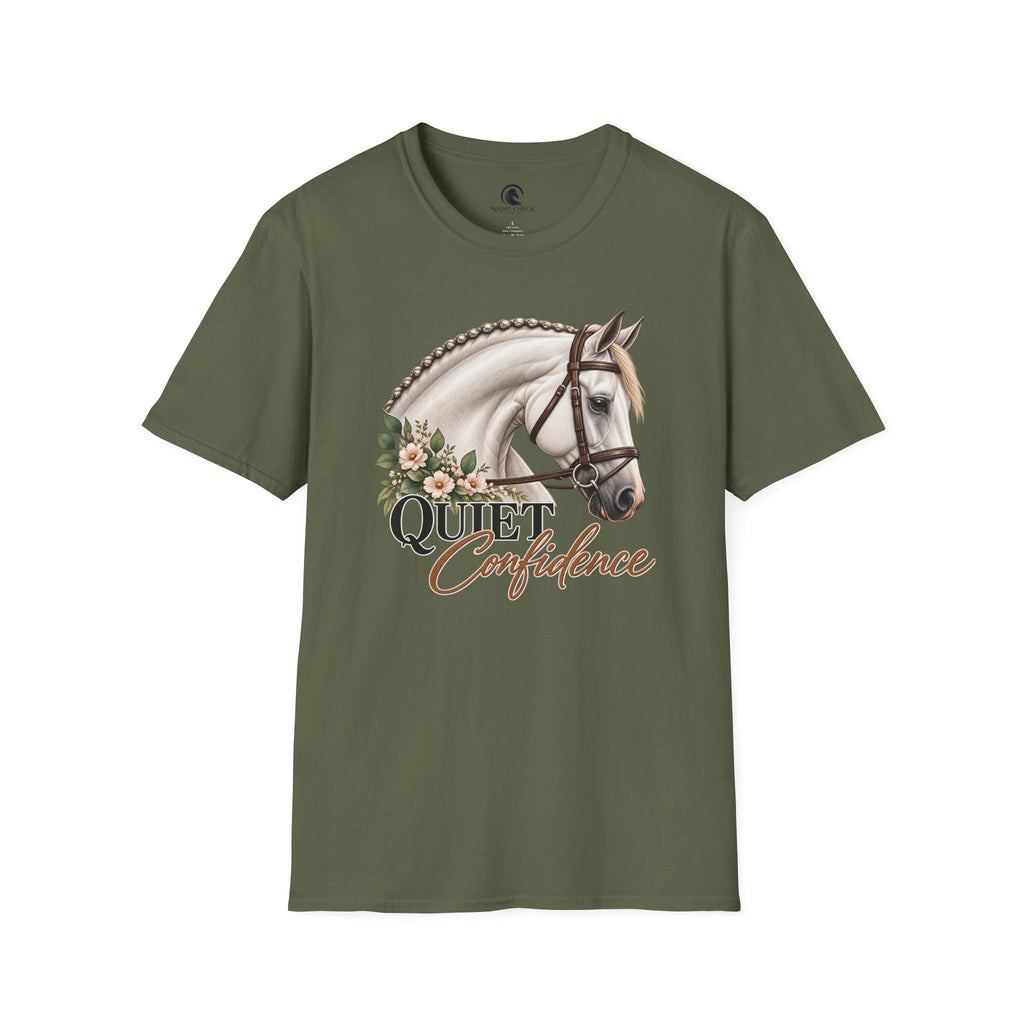 Quiet Confidence White Horse T-Shirt