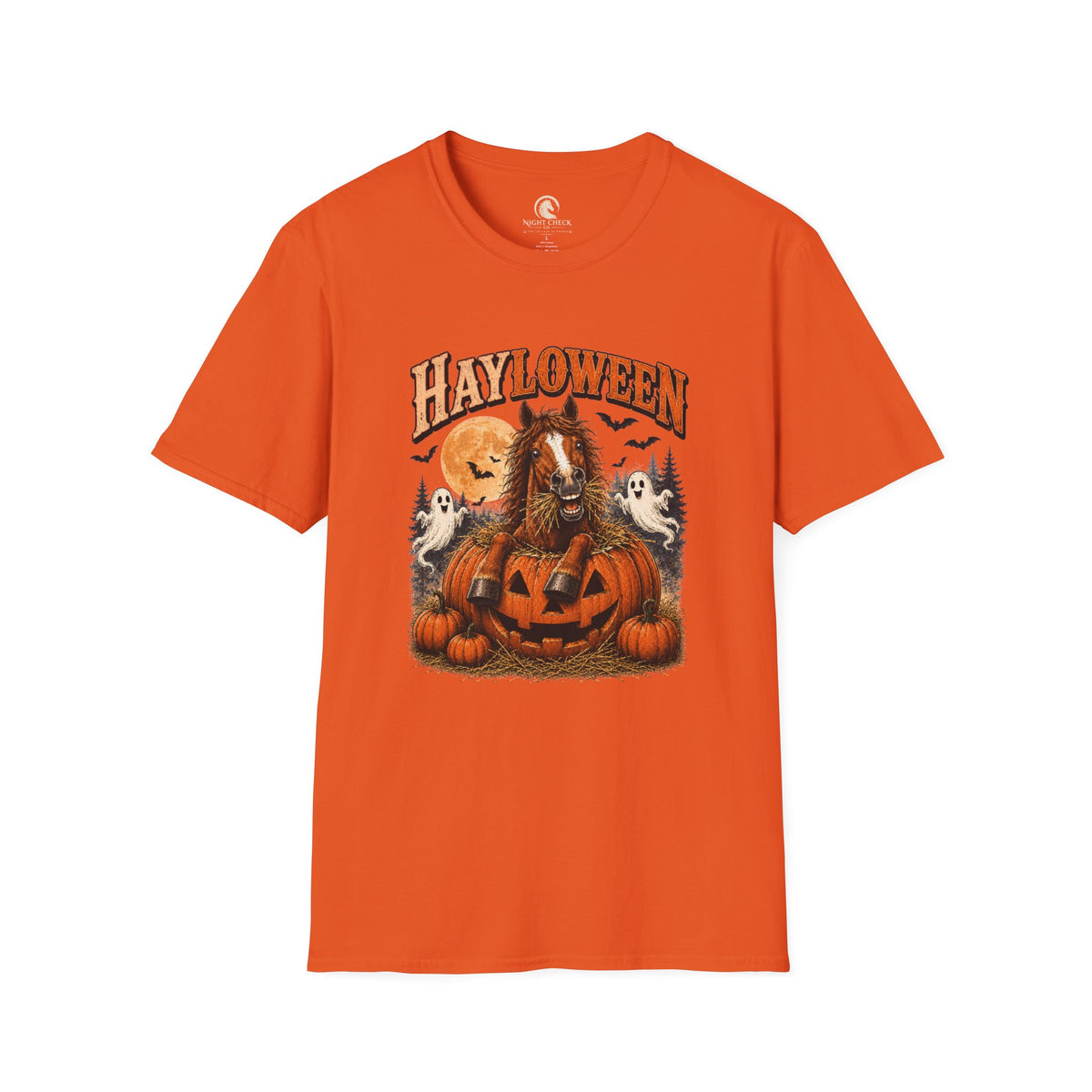 Hayloween Pumpkin Moon Horse T-Shirt