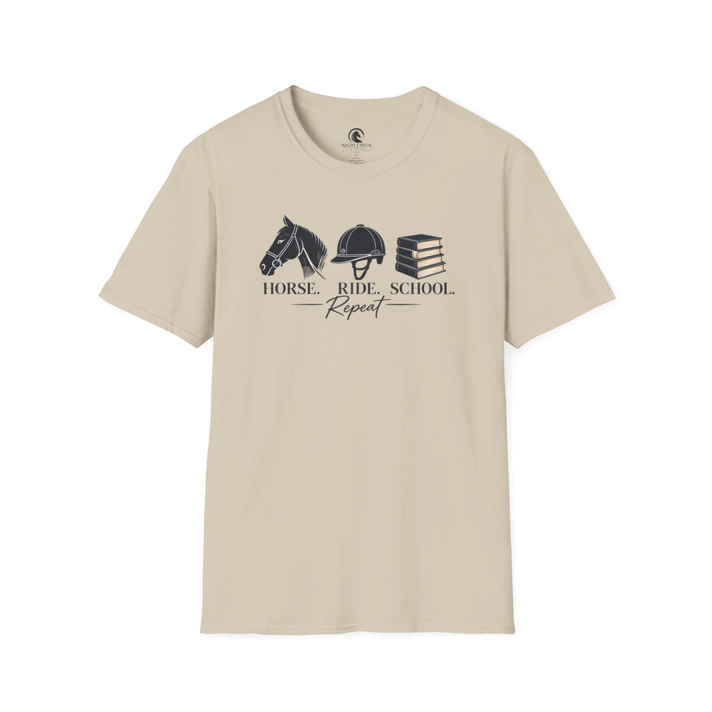 Horse Ride School Repeat Helmets T-Shirt