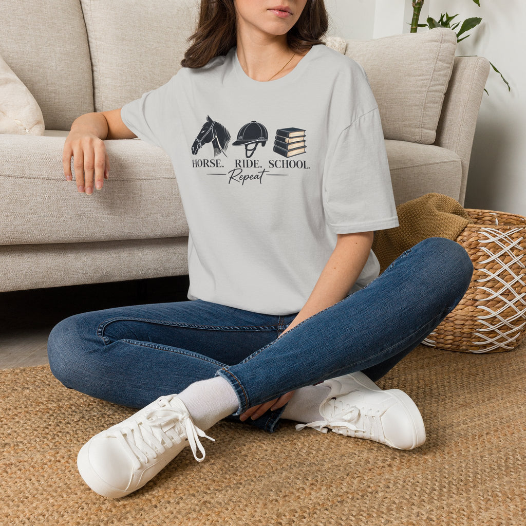 Horse Ride School Repeat Helmets T-Shirt