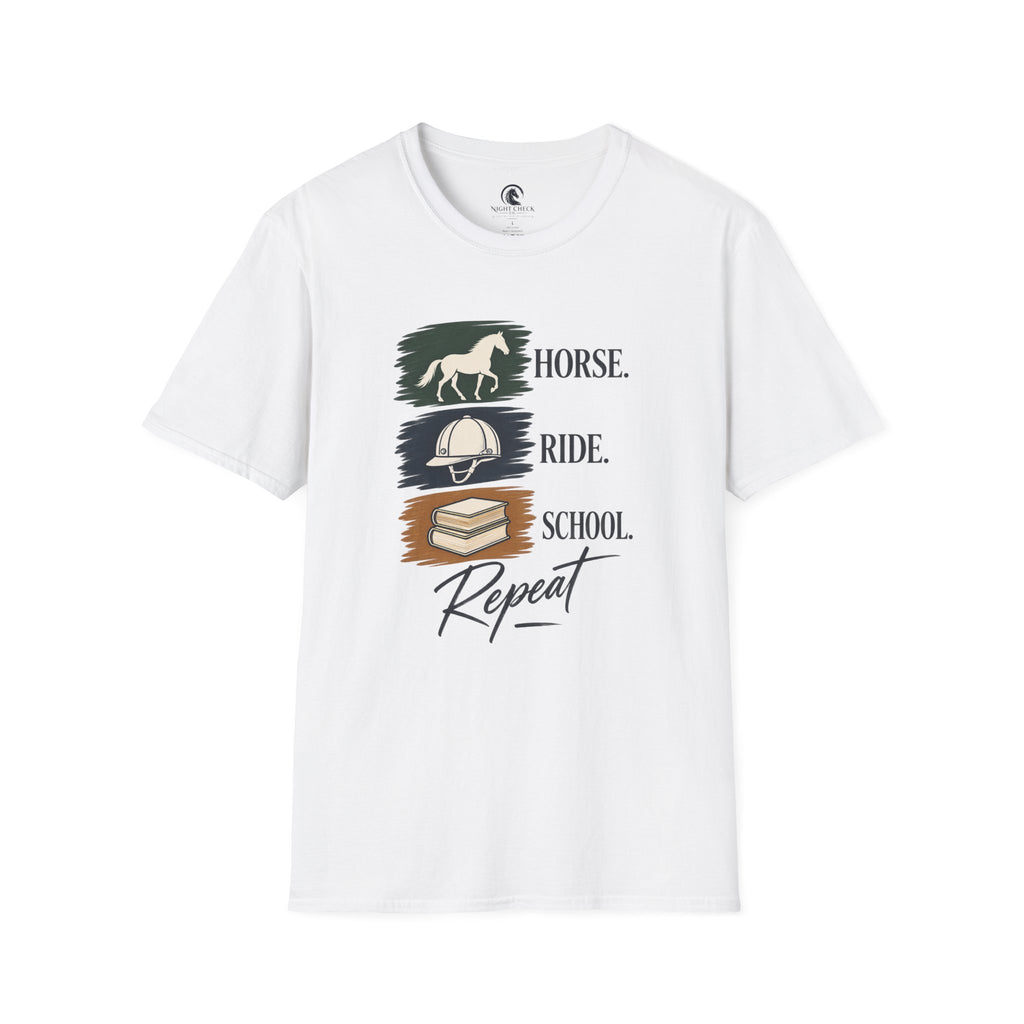 Horse Ride School Repeat Saddle Pad T-Shirt
