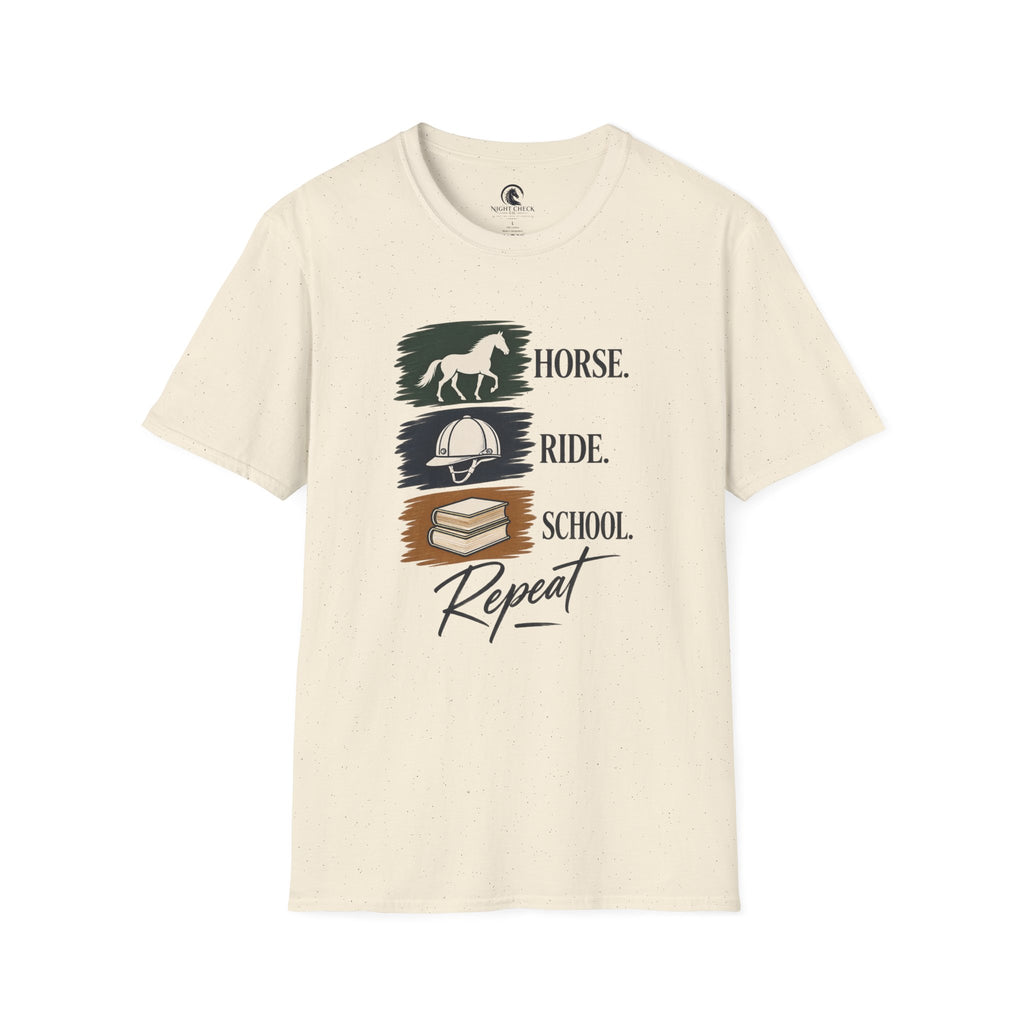 Horse Ride School Repeat Saddle Pad T-Shirt