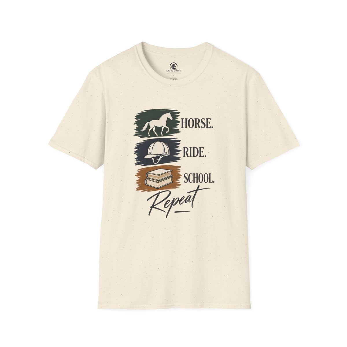 Horse Ride School Repeat Saddle Pad T-Shirt