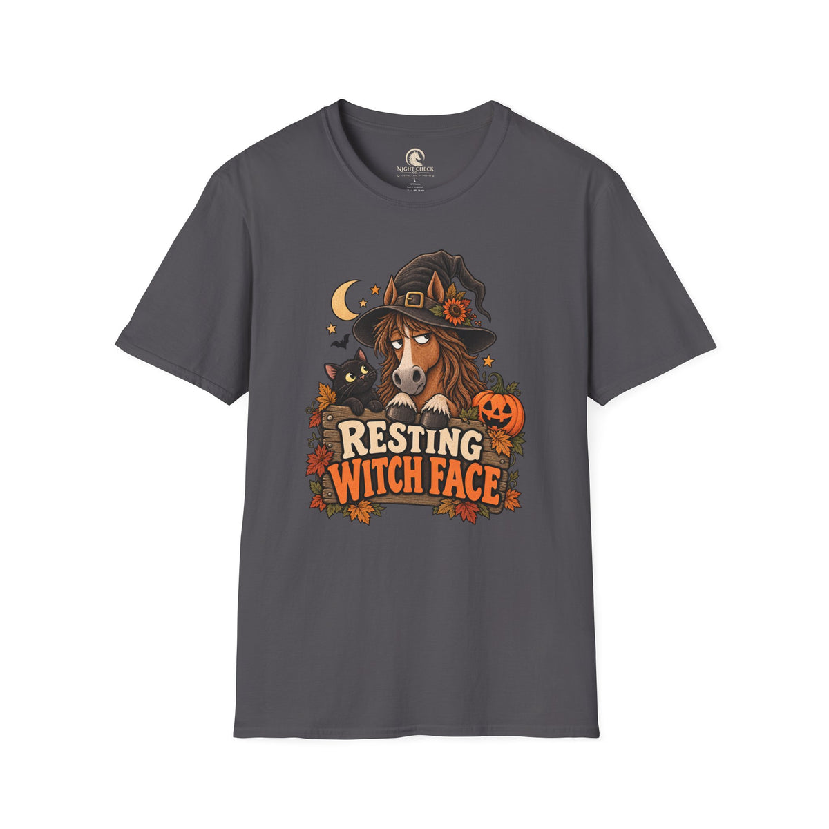 Resting Witch Face Horse Halloween T-Shirt