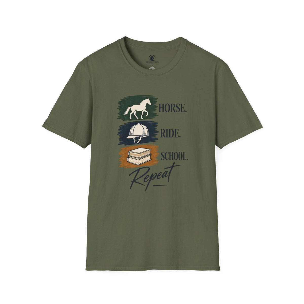Horse Ride School Repeat Saddle Pad T-Shirt