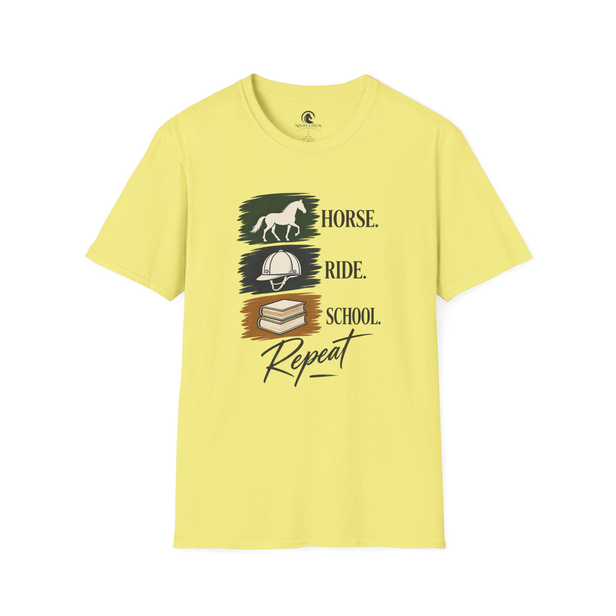 Horse Ride School Repeat Saddle Pad T-Shirt