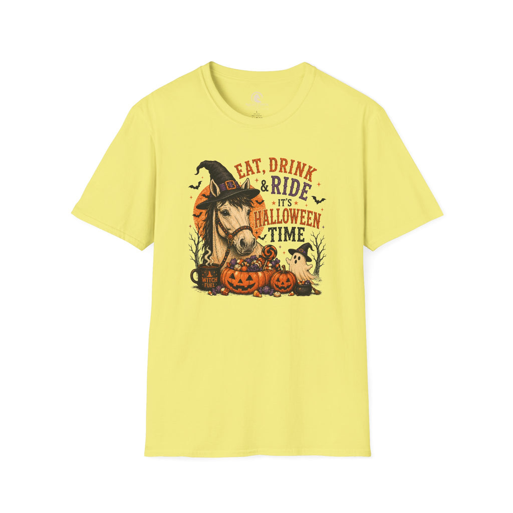 Eat Drink And Ride Halloween Horse T-Shirt