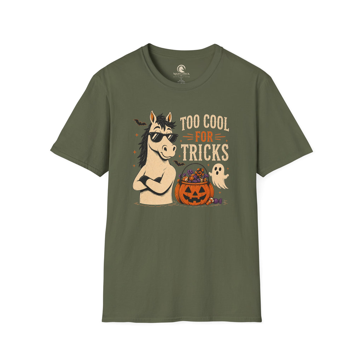 Too Cool For Tricks Horse Halloween T-Shirt