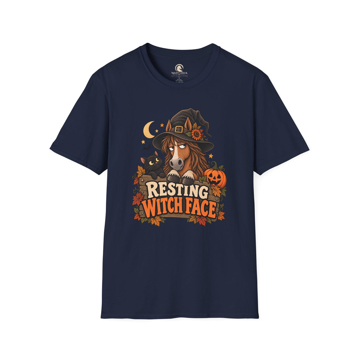 Resting Witch Face Horse Halloween T-Shirt
