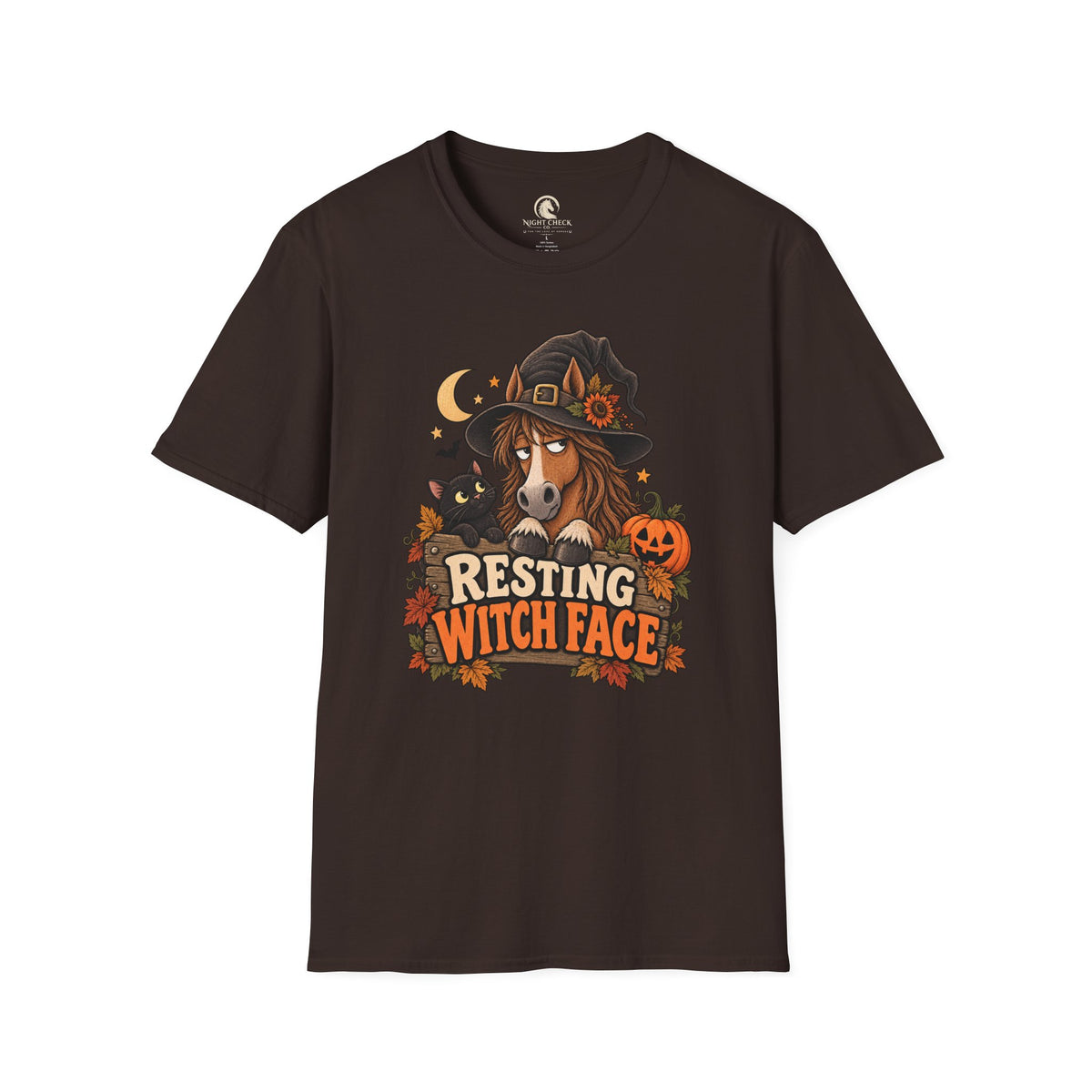 Resting Witch Face Horse Halloween T-Shirt