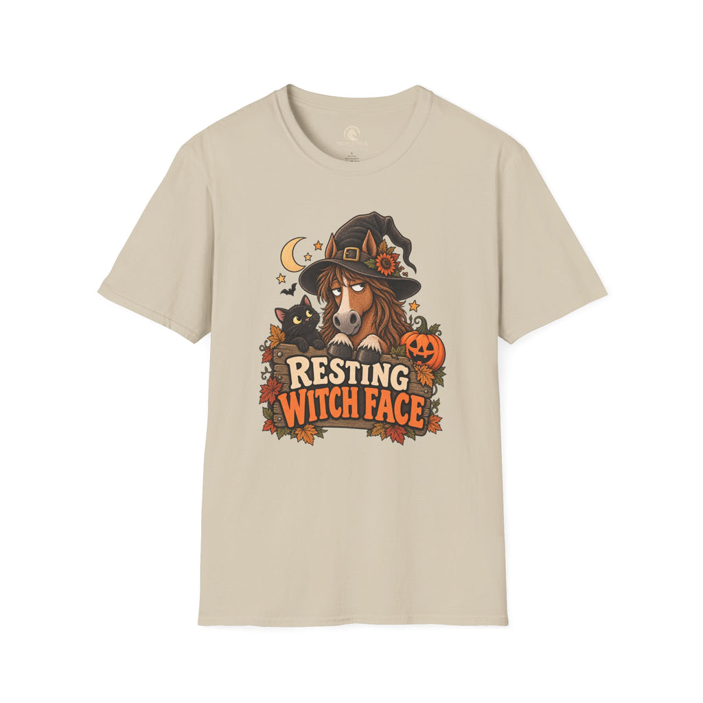 Resting Witch Face Horse Halloween T-Shirt