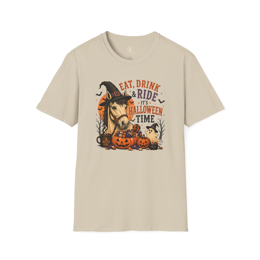 Eat Drink And Ride Halloween Horse T-Shirt