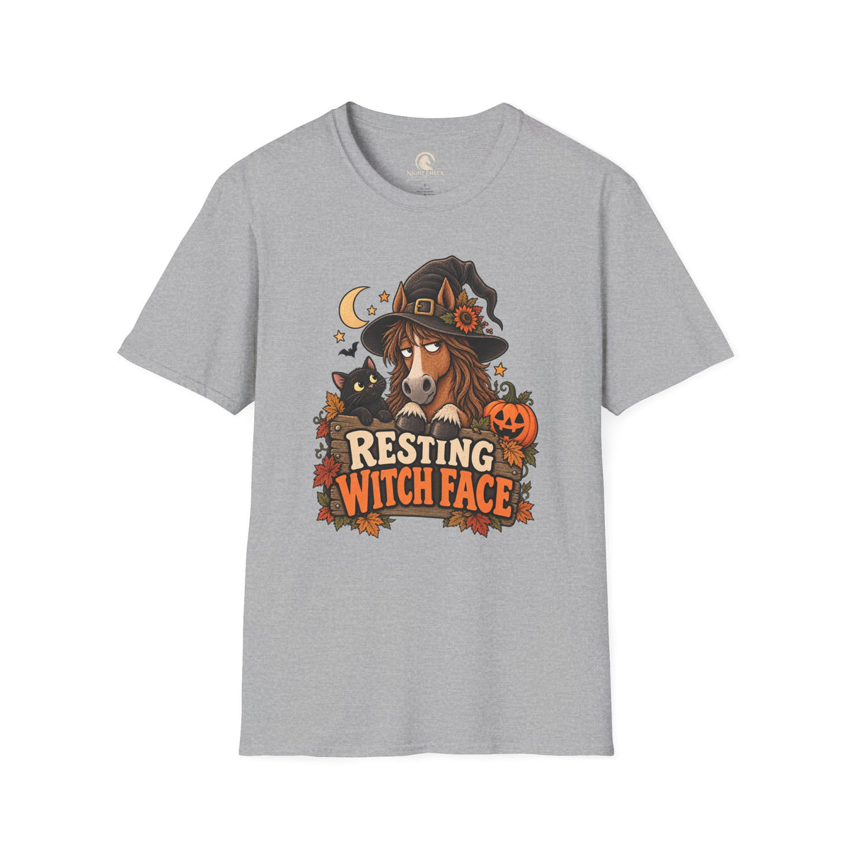 Resting Witch Face Horse Halloween T-Shirt