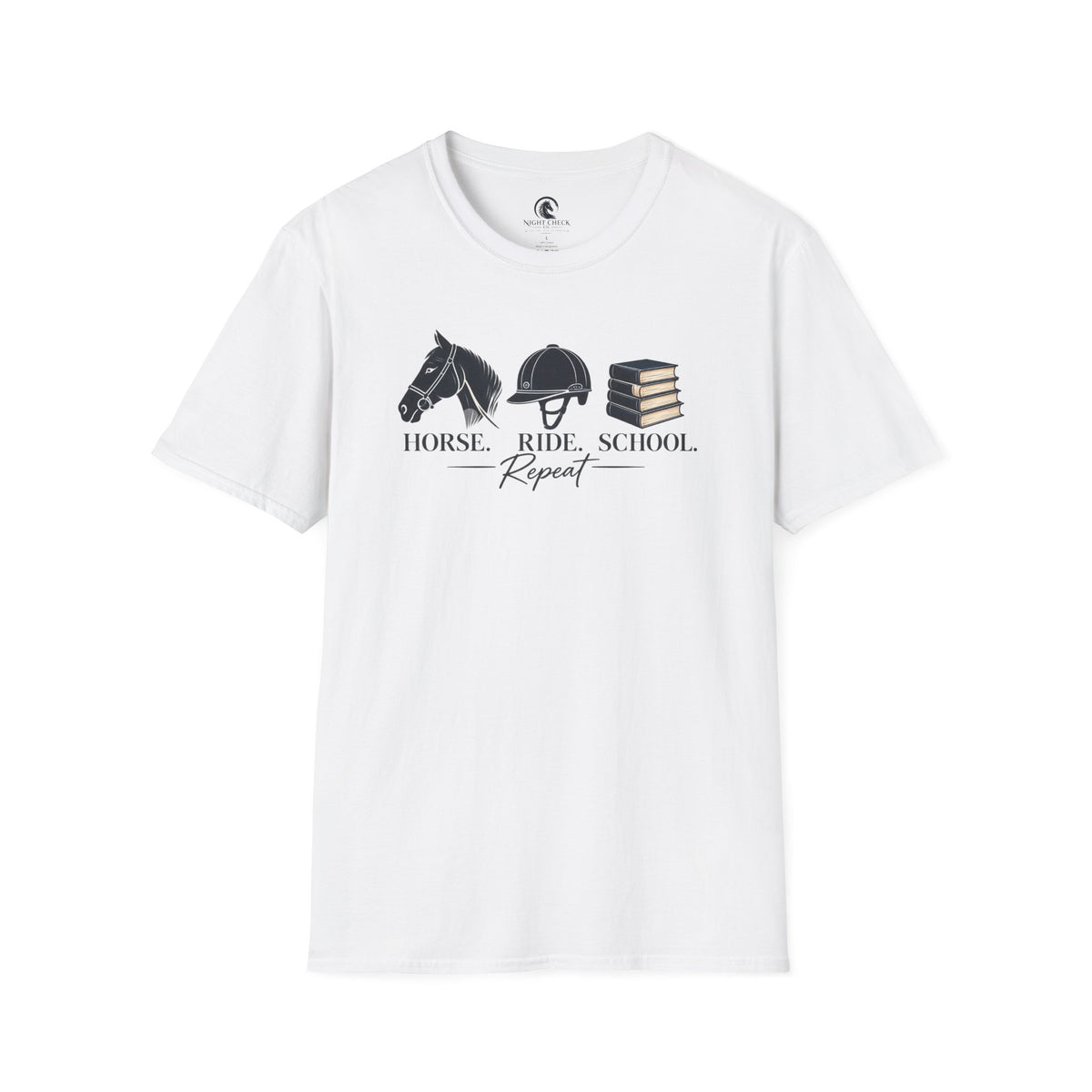 Horse Ride School Repeat Helmets T-Shirt