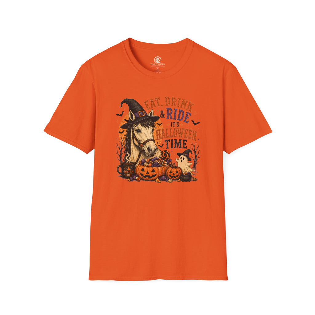 Eat Drink And Ride Halloween Horse T-Shirt