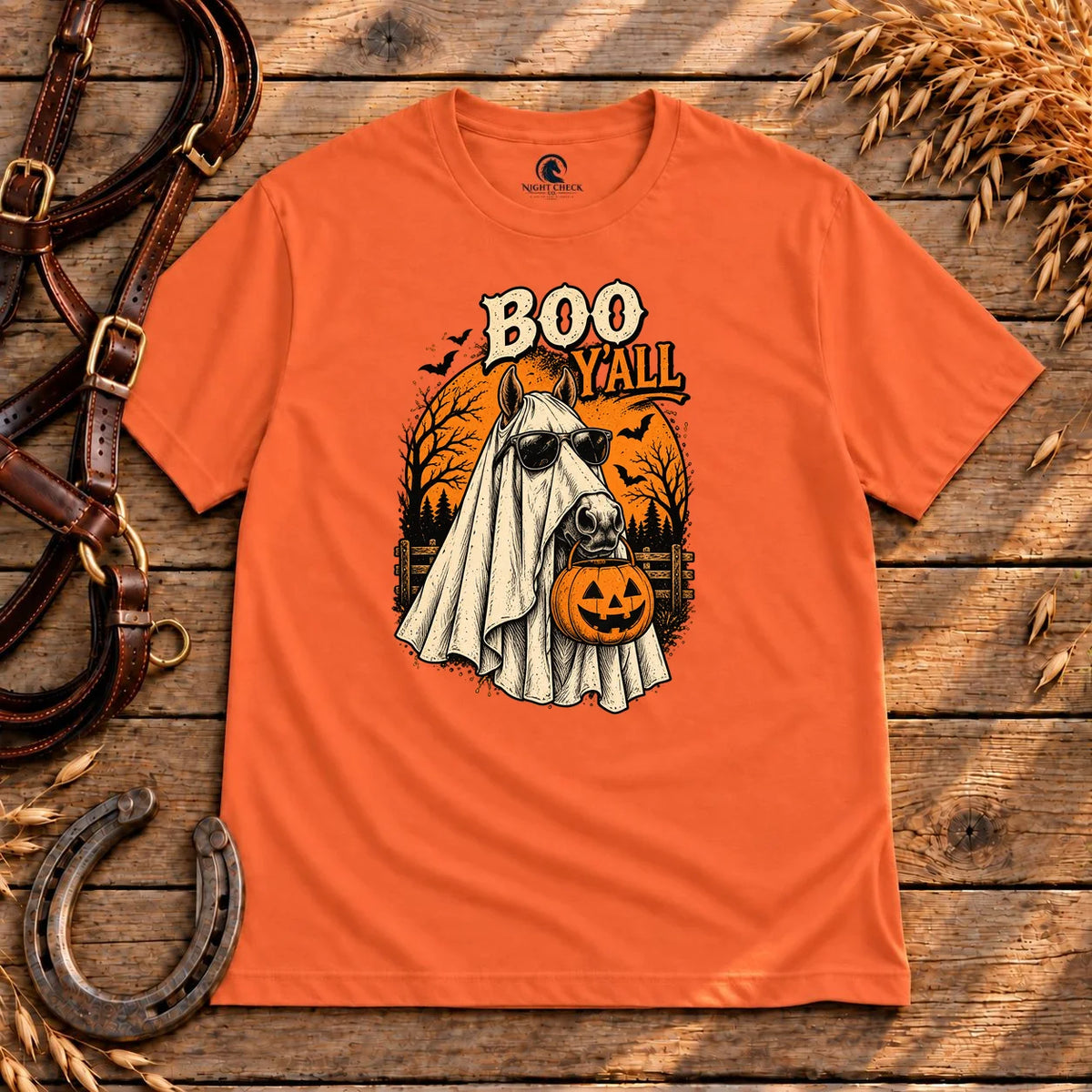Boo Y'all Ghost Horse Halloween T-Shirt